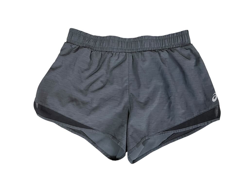 ASICS Running Shorts Women's Medium Gray Black Athletic Mesh